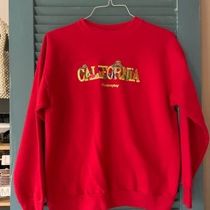 Hanes Comfort Blend CA Vintage Sweatshirt Crewneck Gold Nautical Embroidery